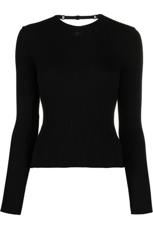 Courrèges Open-back fine-ribbed top