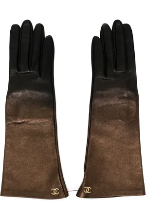 CHANEL 2018 CC metallic-sheen gradient gloves