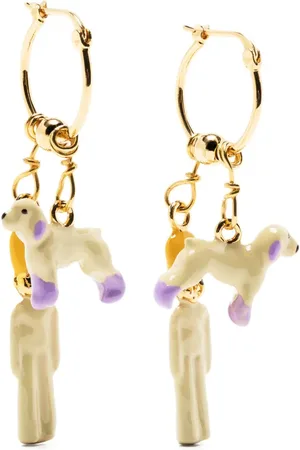 Marni Statement-pendant brass earrings