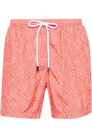 BARBA Palm tree-print swim shorts