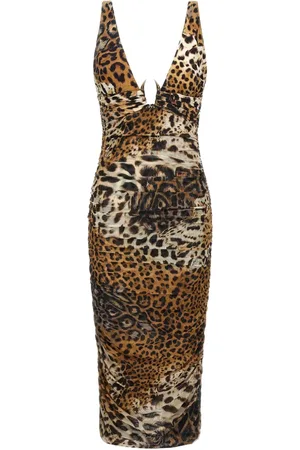 Roberto Cavalli Leopard-print midi dress