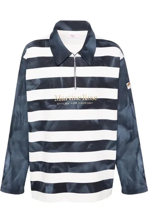 MARTINE ROSE Logo-embroidered polo sweatshirt
