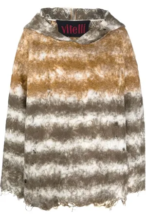 Vitelli Distressed stripe-print hoodie