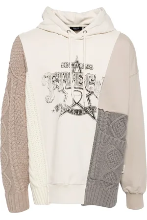 FIVE CM Knitted-panel hoodie