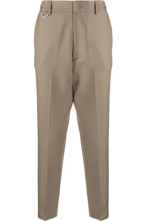 LOW BRAND Pressed-crease tapered trousers