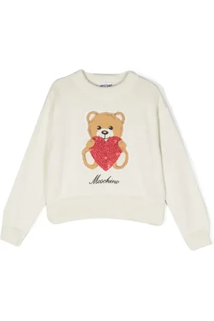 Moschino Teddy Bear-embroidered ribbed-knit jumper