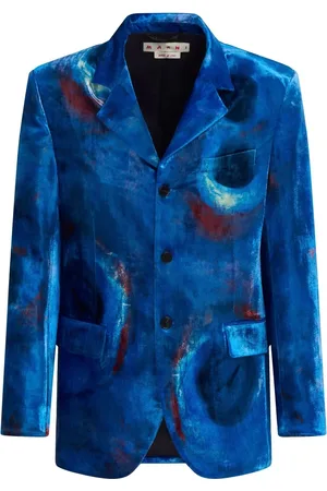 Marni Painterly-print single-breasted blazer