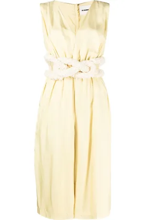 Jil Sander Cut-out belted satin jumpsuit