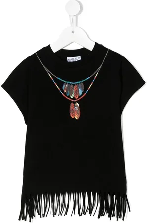 MARCELO BURLON Necklace-print fringed top