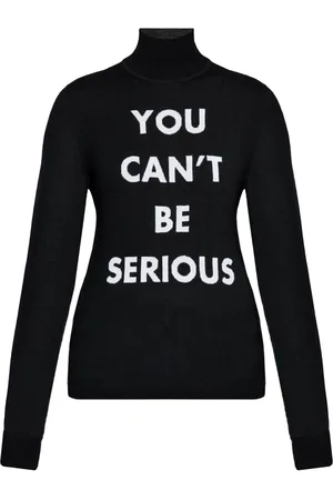 Moschino Slogan intarsia-knit top
