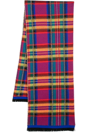 Saint Laurent 1980s tartan-check wool scarf