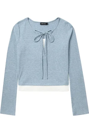 tout a coup Bow-embellished ribbed top
