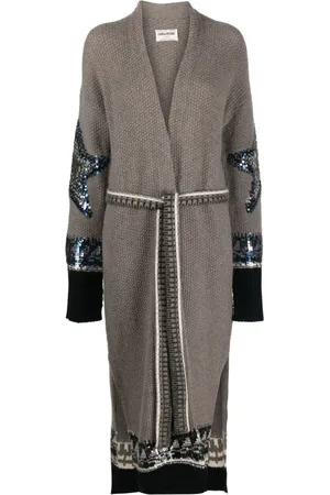 Zadig & Voltaire Rosanny sequin-detailing cardi-coat