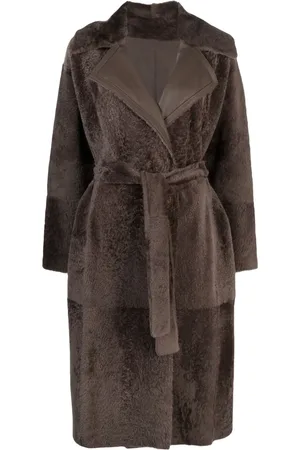 LISKA Belted panelled maxi coat