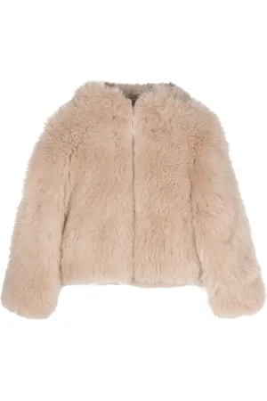 LISKA Fur-design cashmere hooded jacket