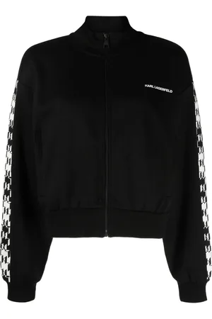 Karl Lagerfeld Monogram-print zip-up track jacket