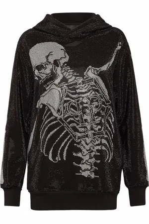 Philipp Plein Rhinestone-embellished skeleton hoodie