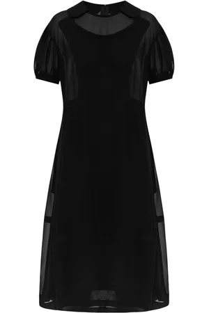 Comme des Garçons Semi-sheer puff sleeves midi dress