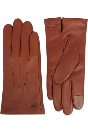 LANCEL Sellier logo-stamp lather gloves