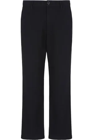 Armani Exchange Logo-patch cotton chino trousers