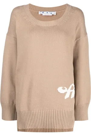 OFF-WHITE Intarsia-logo ribbed jumper
