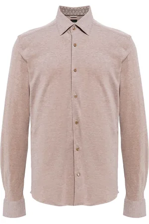HUGO BOSS Mélange-effect cotton shirt