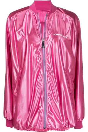 Khrisjoy Logo-print metallic bomber jacket