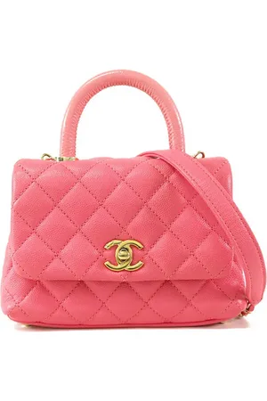 CHANEL 2020 Extra Mini Caviar and Lizard Embossed Coco Top Handle Bag satchel