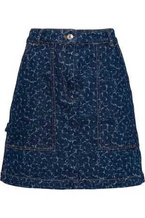 Maison Kitsuné Mini Denim cotton skirt
