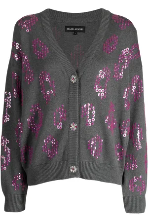 Izaak Azanei Sequin-detail cotton cardigan