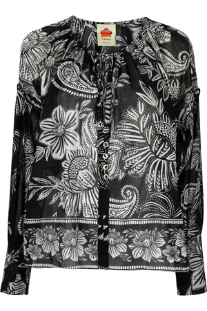Farm Rio Bloom paisley-print cotton blouse