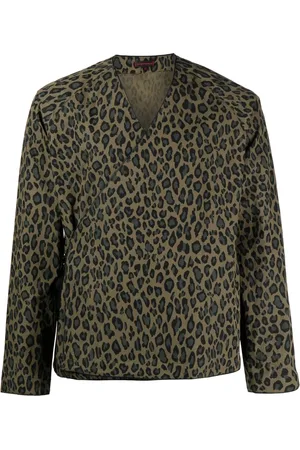 CLOT Leopard-print cotton-blend kimono