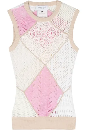 Marine Serre Regenerated crochet-knit top