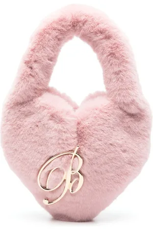 BLUMARINE Mini faux-fur heart-shaped bag