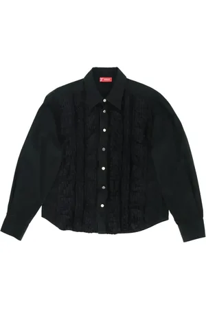 VERSACE 2000s shirred shirt