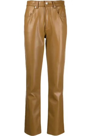 Diesel Leather-effect straight-leg trousers