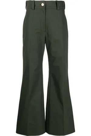 Patou Logo-embroidered flared trousers