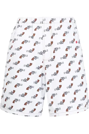 DUOltd Graphic-print denim shorts