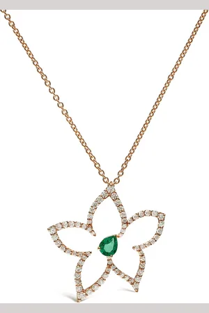 Leo Pizzo 18kt rose gold emerald and diamond necklace