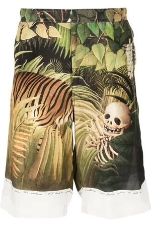 Endless Joy Forest graphic-print silk shorts