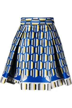 GEMY MAALOUF Graphic-print pleated miniskirt