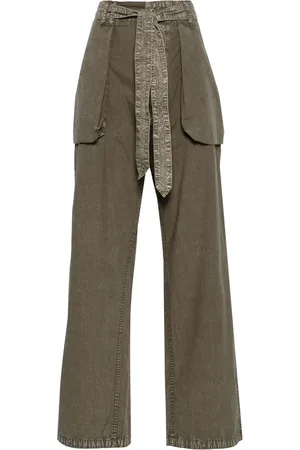R13 Belted cotton cargo trousers