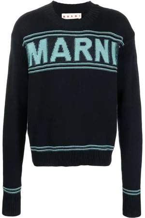 Marni Logo-intarsia cotton jumper