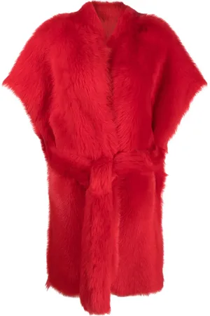 LISKA Belted reversible shearling coat