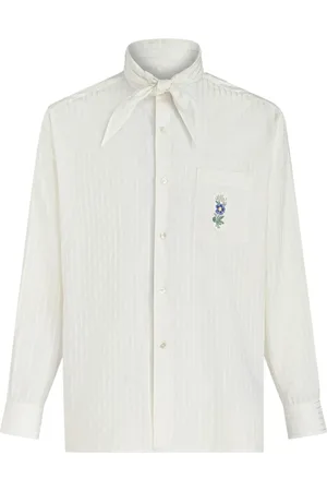 Etro Floral-embroidered striped shirt
