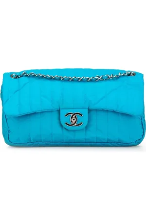 CHANEL 2012 Jumbo Quilted Nylon Vertical Flap shoulder bag