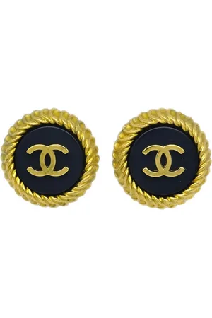 CHANEL 1995 button earrings