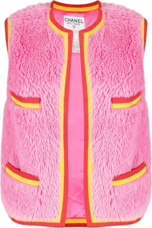 CHANEL 1994 logo patch textured cashmere vest
