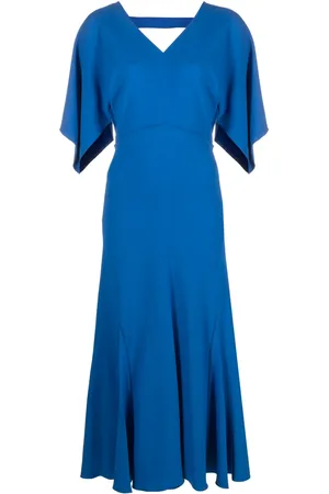 Victoria Beckham Draped-sleeve midi dress