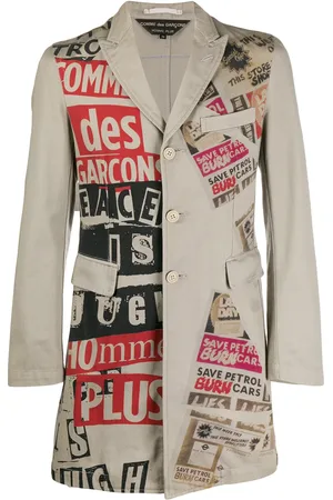 Comme des Garçons 2008 collage print notched coat